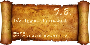 Tölgyesi Bernadett névjegykártya