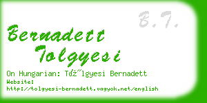 bernadett tolgyesi business card